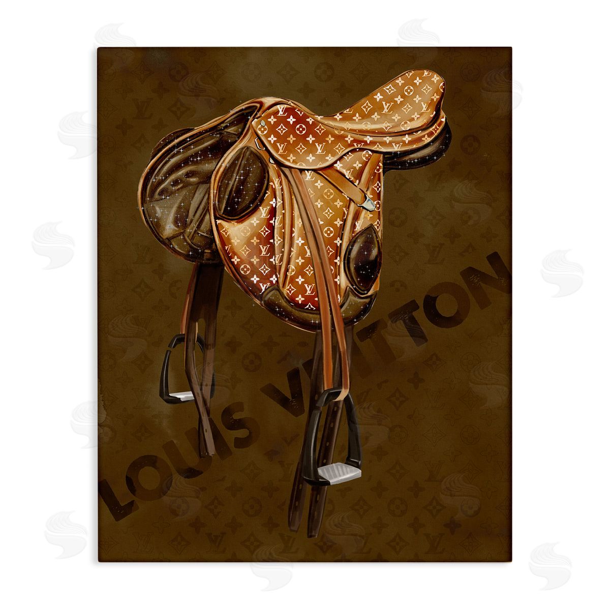 Glam Patterned Saddle Canvas Wall Art, Home Decor by Ziwei Li