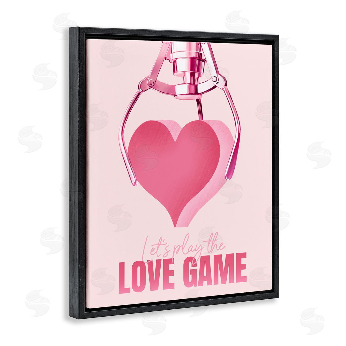 Ziwei Li Love Game with Heart Black Floating Frame Canvas Wall Art Print