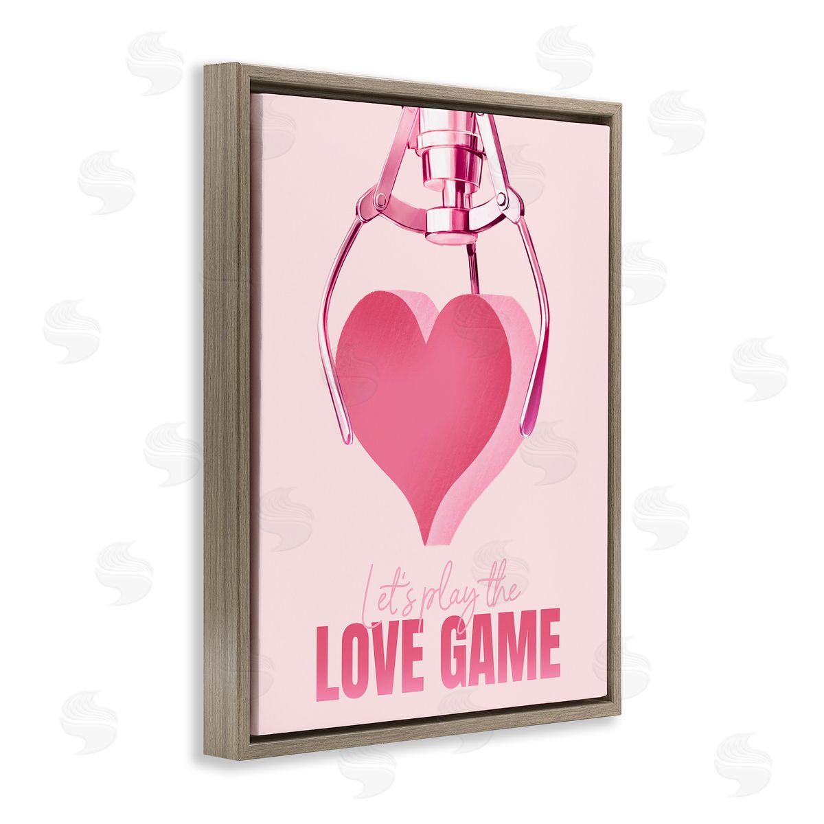 Ziwei Li Love Game with Heart Brown Floating Frame Canvas Wall Art Print