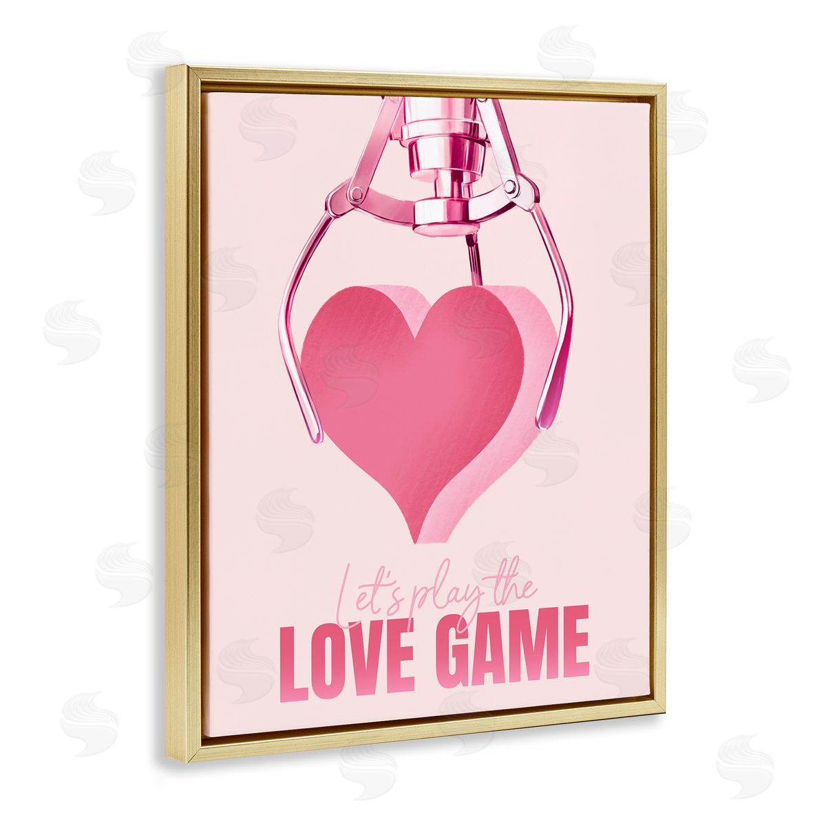 Ziwei Li Love Game with Heart Gold Floating Frame Canvas Wall Art Print