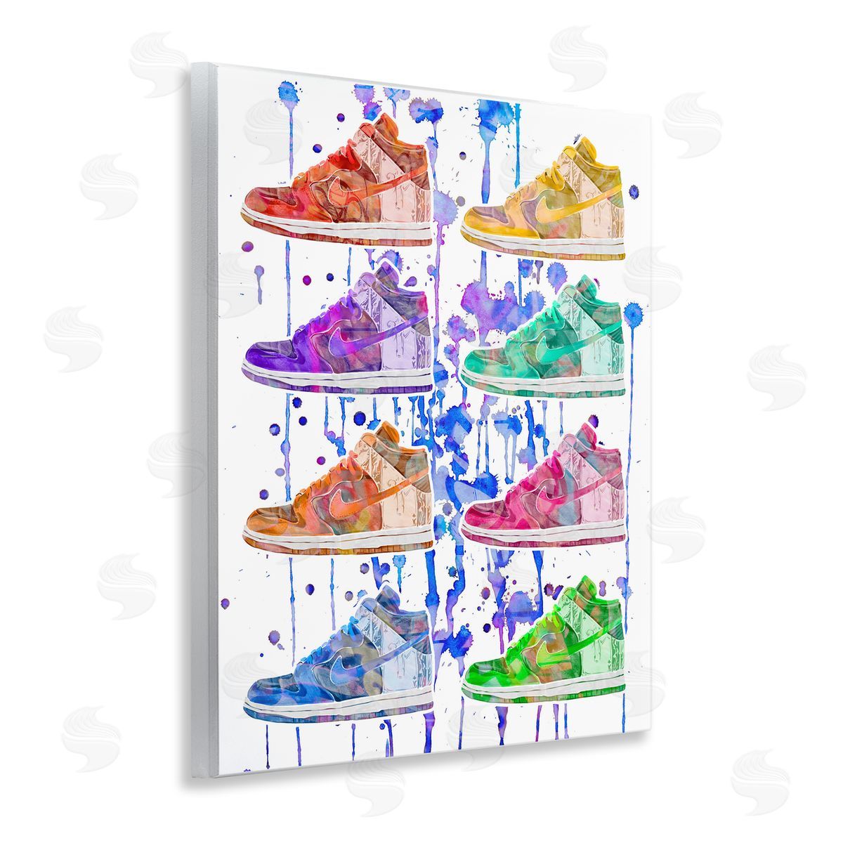 Paint Drip Sneakers Wood Plaque Wall Art, Home Decor by Ziwei Li