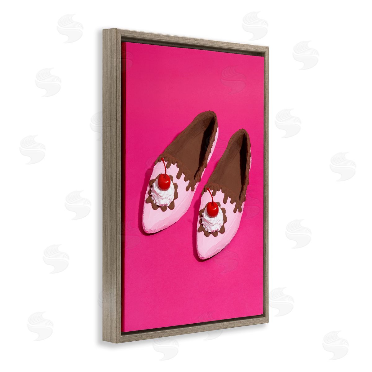 Glam Dessert Shoes Brown Floating Frame Canvas Wall Art, Home Decor by LISH Creative
