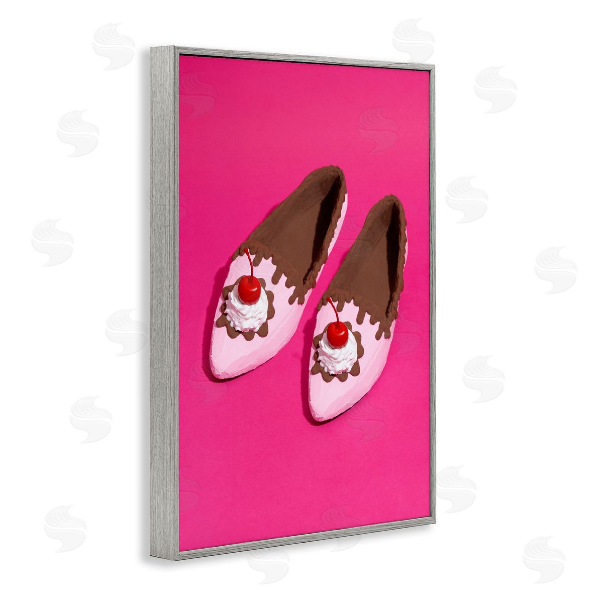 Glam Dessert Shoes Grey Frame Print Wall Art, Home Decor by LISH Creative