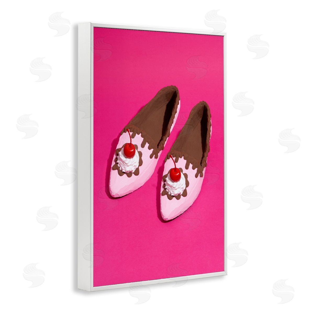 Glam Dessert Shoes White Frame Print Wall Art, Home Decor by LISH Creative