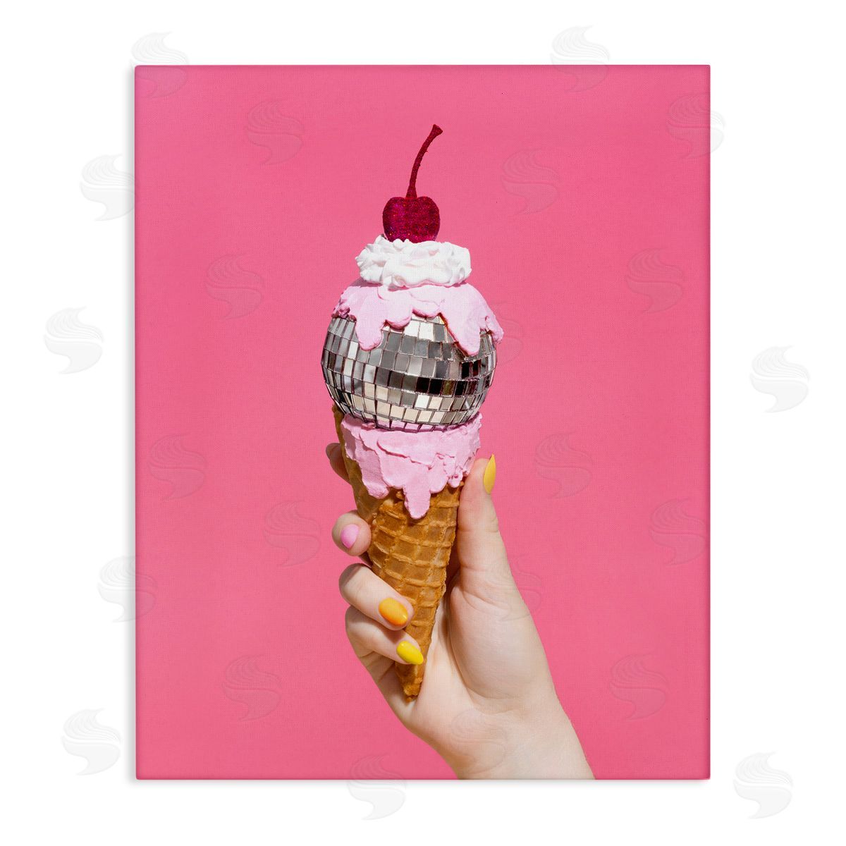 Glam Disco Ice Cream Canvas Wall Art, Home Decor by LISH Creative