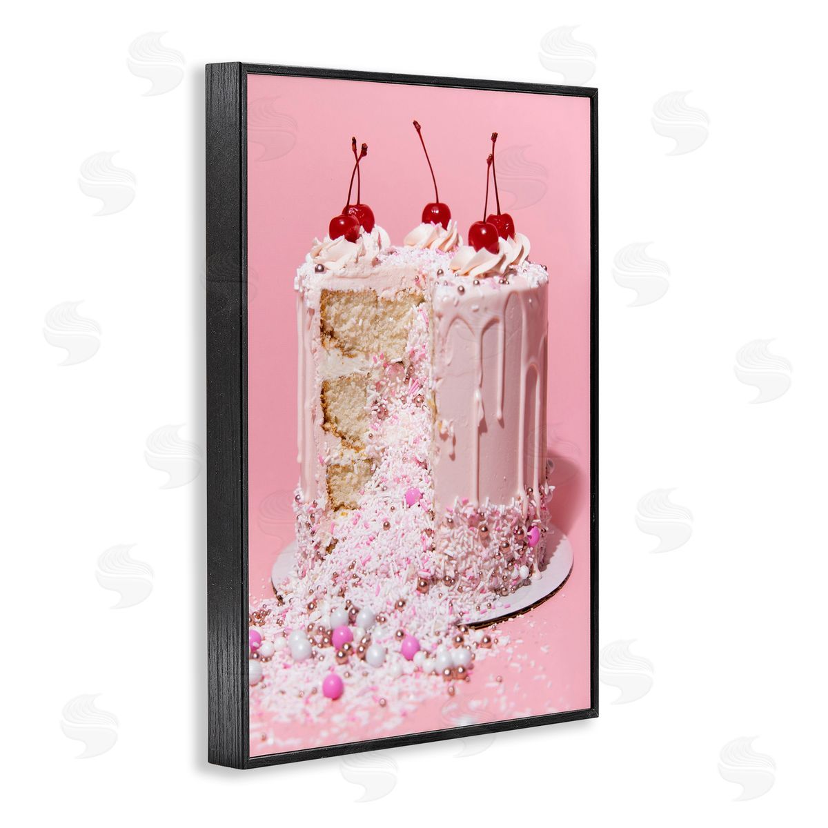 Glam Gemstone Cake Black Frame Print Wall Art, Home Decor by LISH Creative