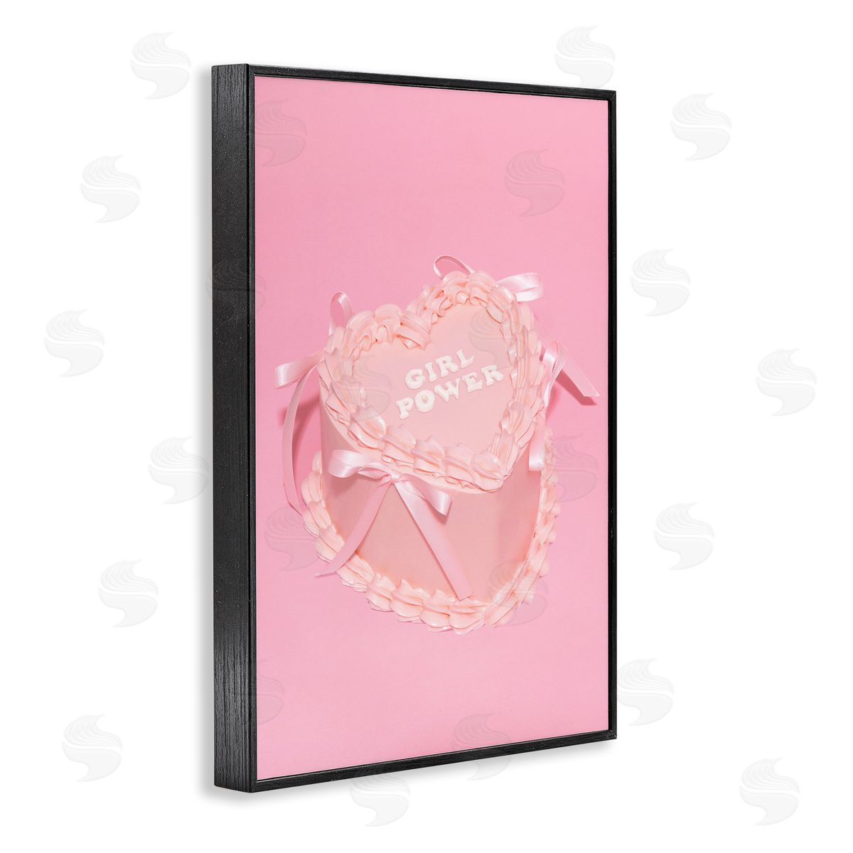 Pink Girl Power Cake Black Frame Print Wall Art, Home Decor by LISH Creative