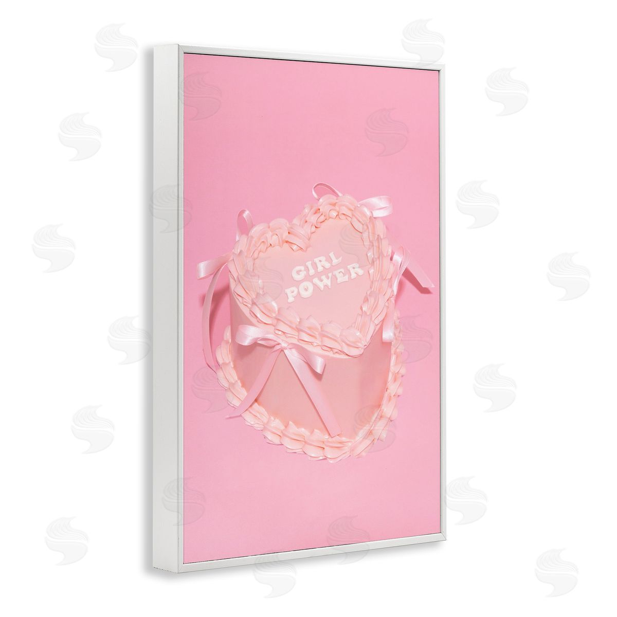Pink Girl Power Cake White Frame Print Wall Art, Home Decor by LISH Creative