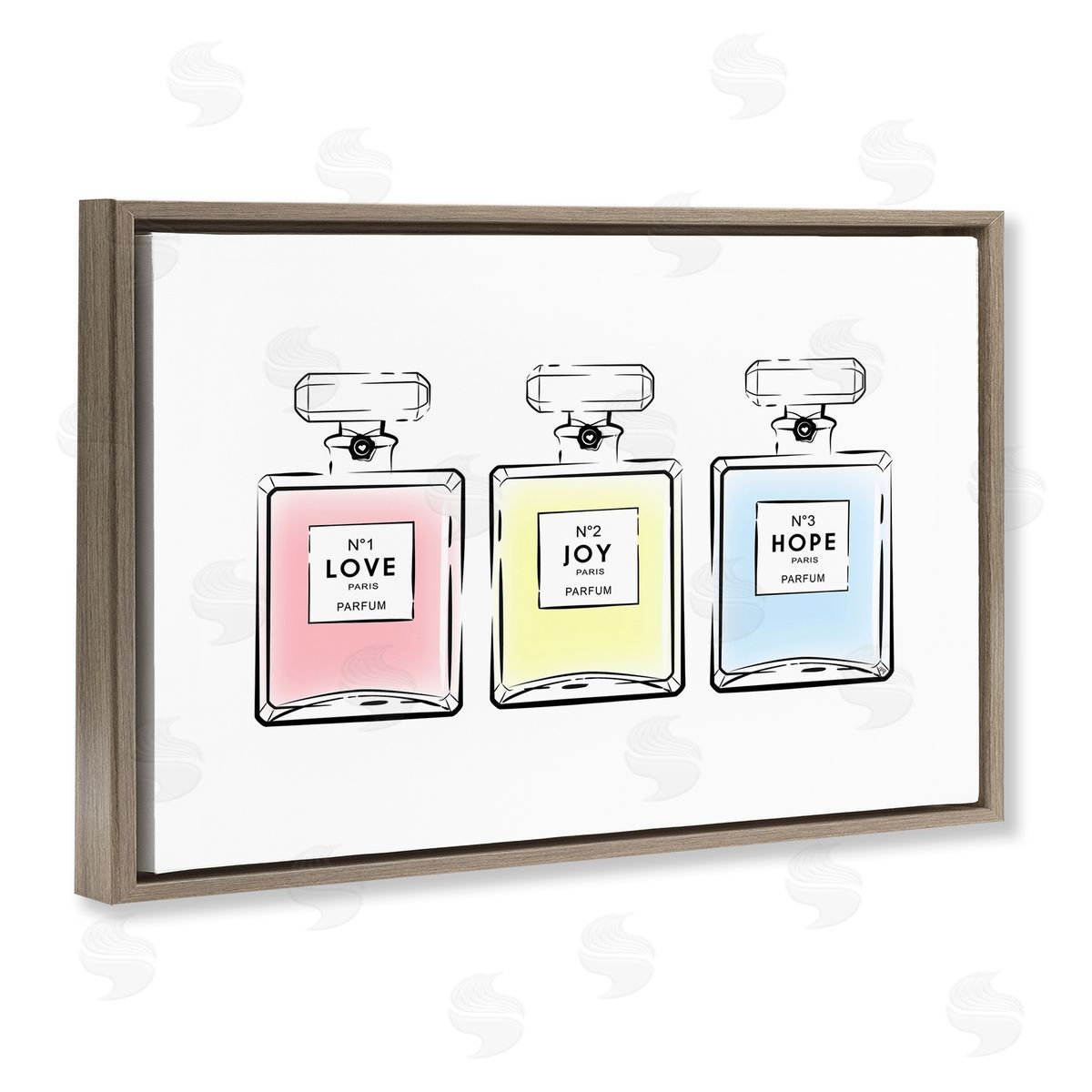 Martina Pavlova Love Hope Joy Perfumes Brown Floating Frame Canvas Wall Art Print