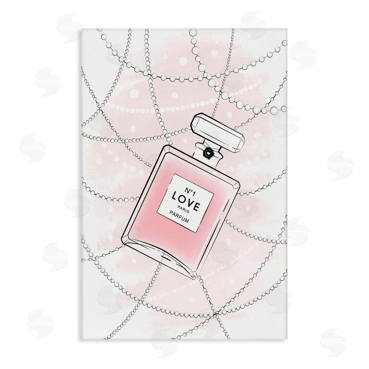 Love Perfume and Pearls Canvas Wall Art, Home Decor by Martina Pavlova