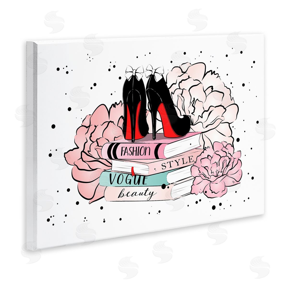 Martina Pavlova Floral Fashion Books Wooden Wall Plaque Art Print