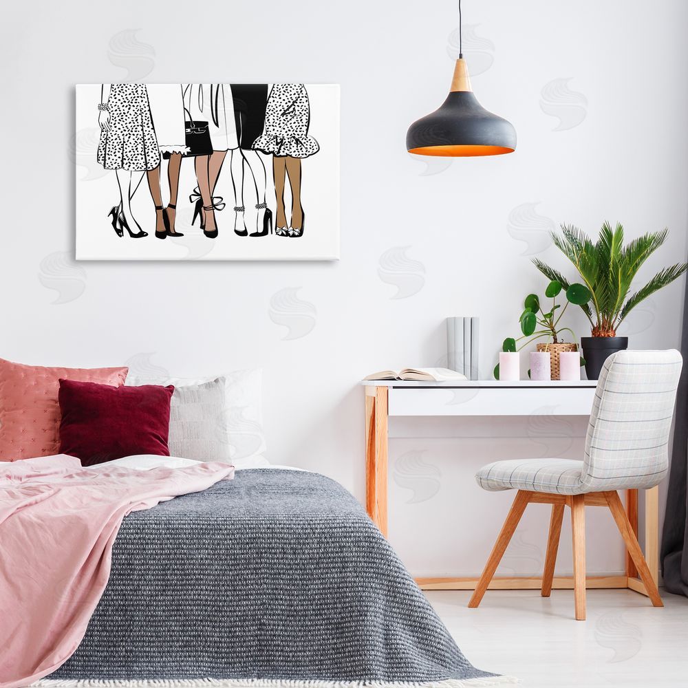 Martina Pavlova Trendy Fashion Girlfriends Canvas Wall Art Print in Room