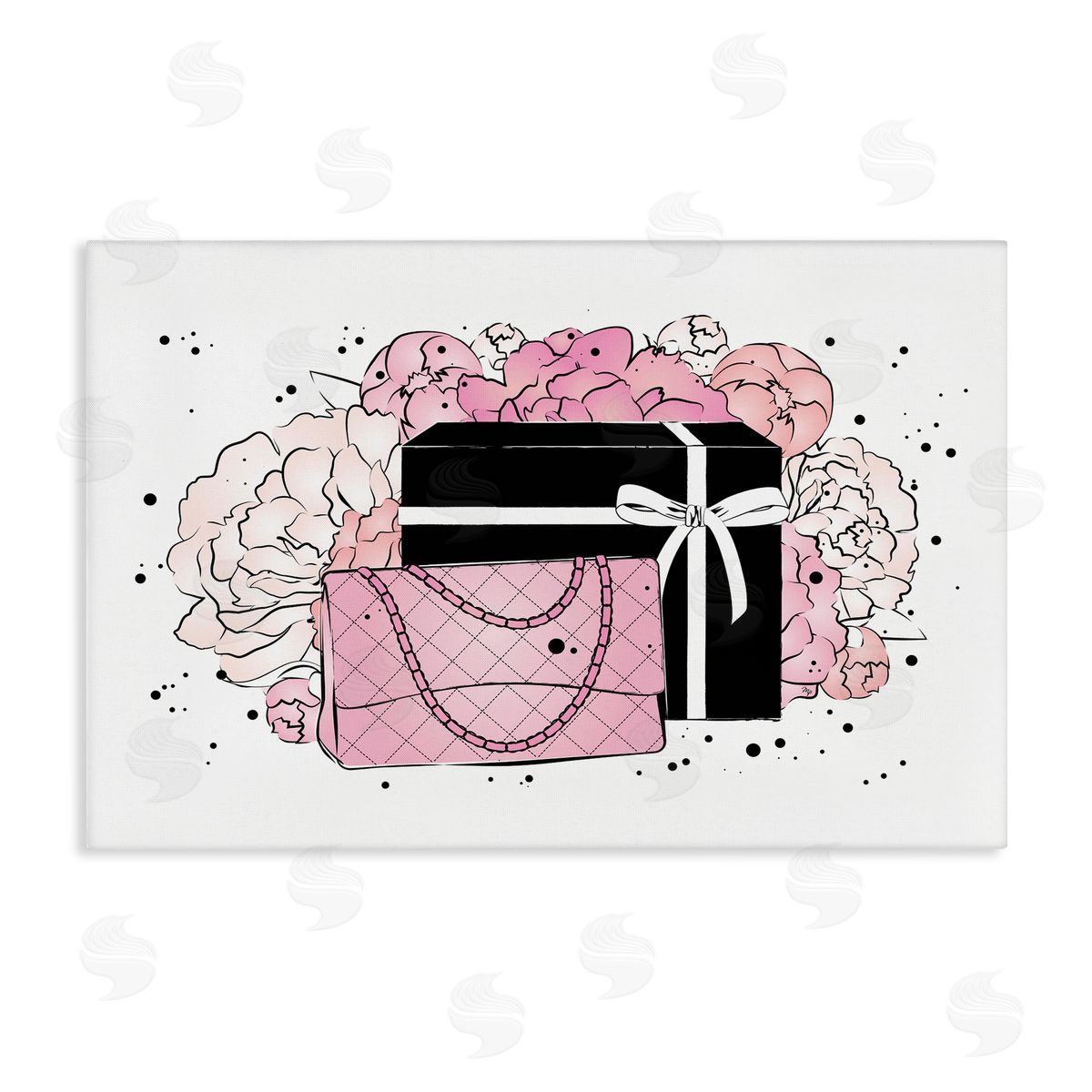 Martina Pavlova Peony Swathed Handbags Canvas Wall Art Print