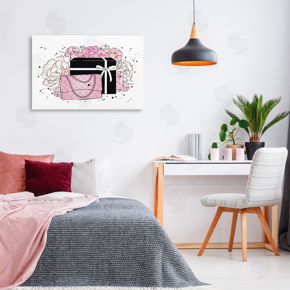 Martina Pavlova Peony Swathed Handbags Canvas Wall Art Print in Room