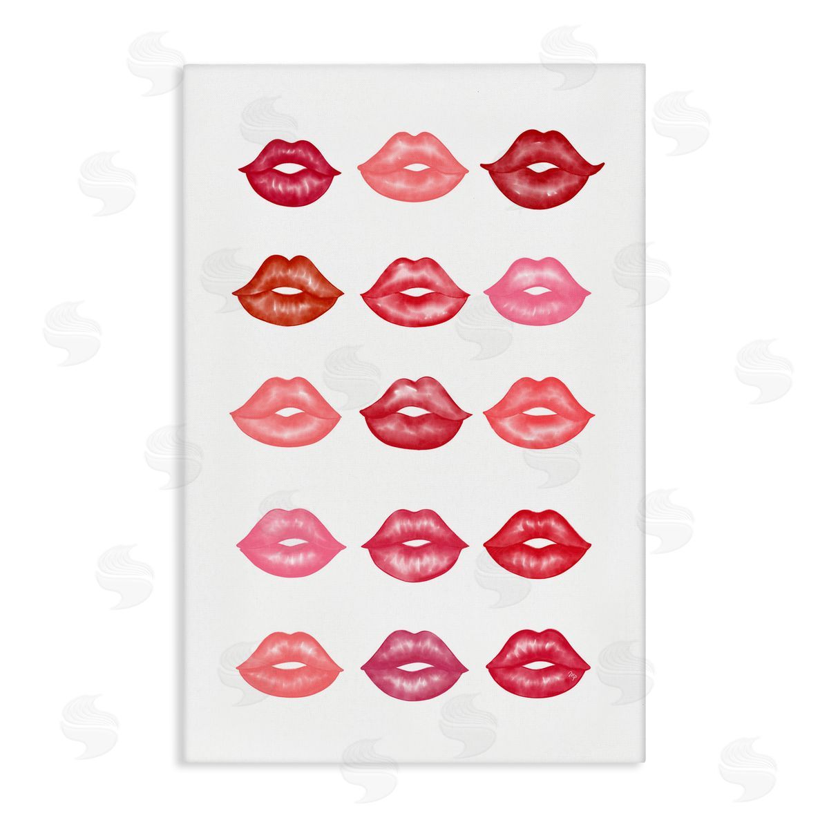 Red and Pink Lips Canvas Wall Art, Home Decor by Martina Pavlova
