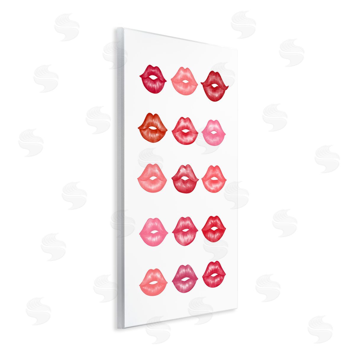 Red and Pink Lips Wood Plaque Wall Art, Home Decor by Martina Pavlova