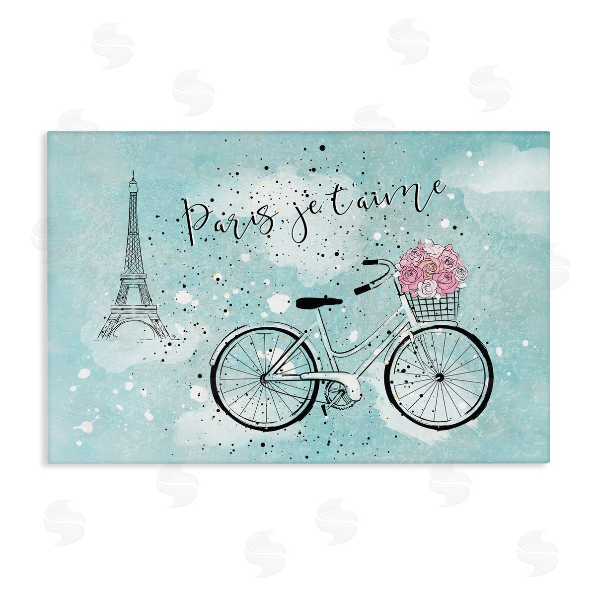 Martina Pavlova Love Paris Bicycle Canvas Wall Art Print