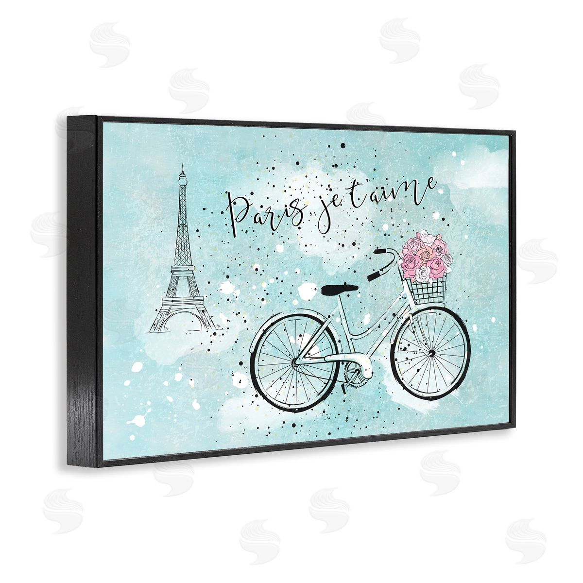 Martina Pavlova Love Paris Bicycle Black Framed Giclee Wall Art Print