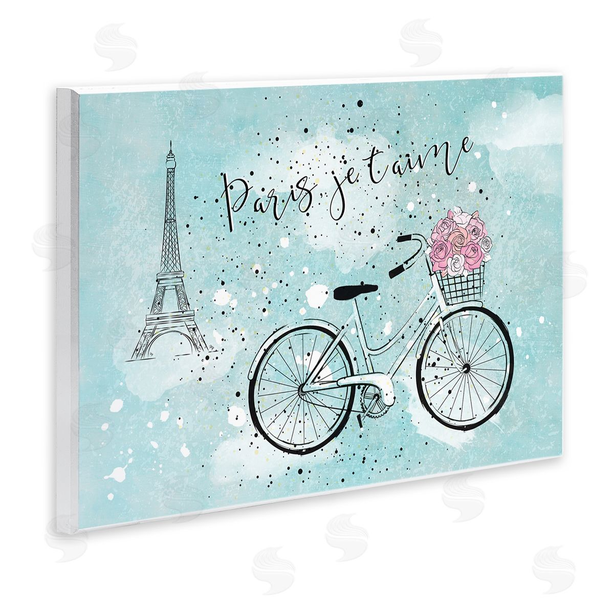 Martina Pavlova Love Paris Bicycle Wooden Wall Plaque Art Print