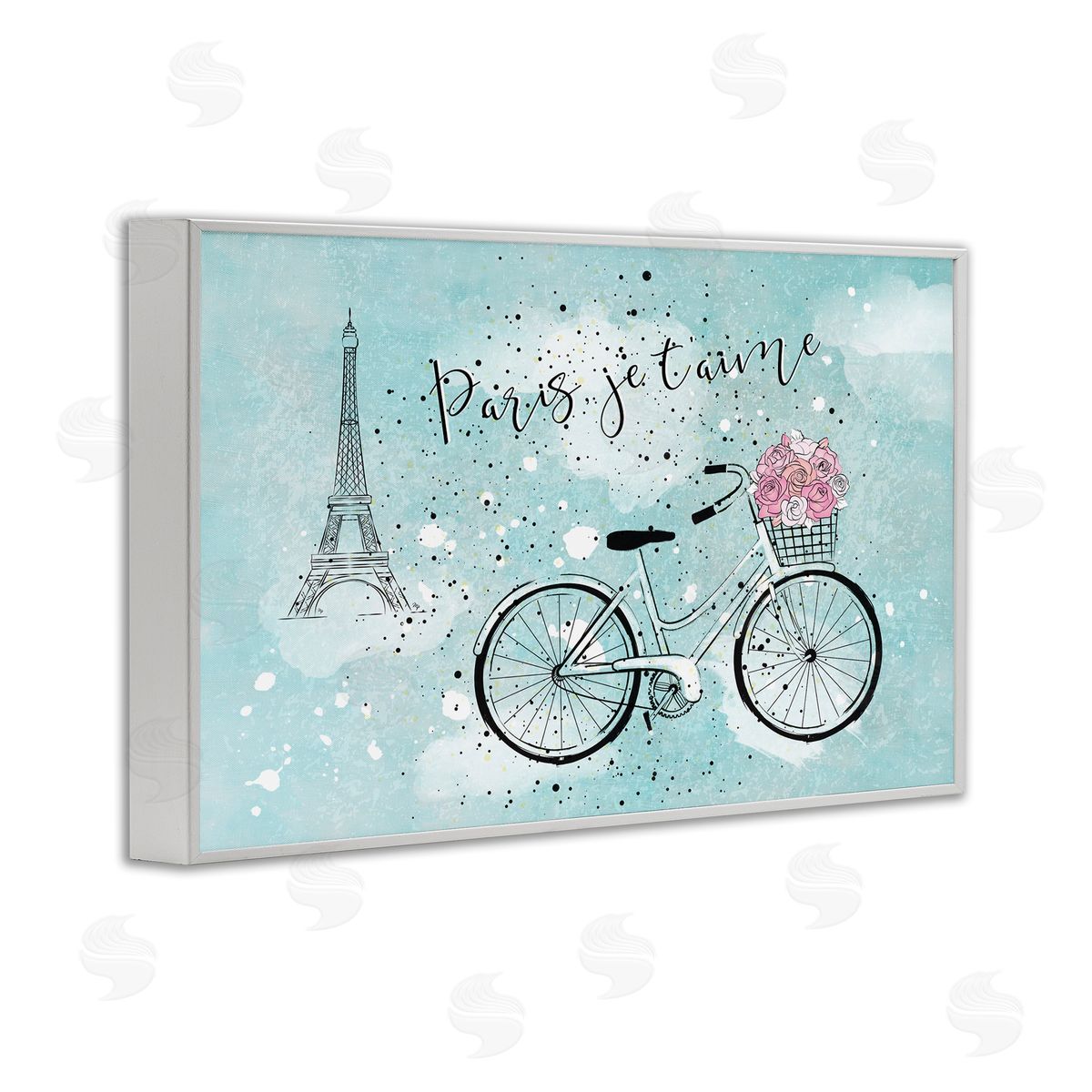 Martina Pavlova Love Paris Bicycle White Framed Giclee Wall Art Print