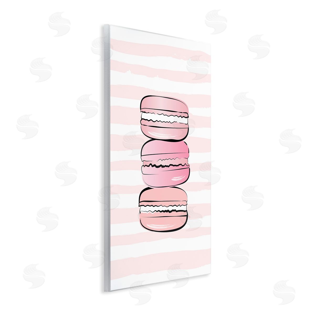 Blush Pink Macarons Wood Plaque Wall Art, Home Decor by Martina Pavlova