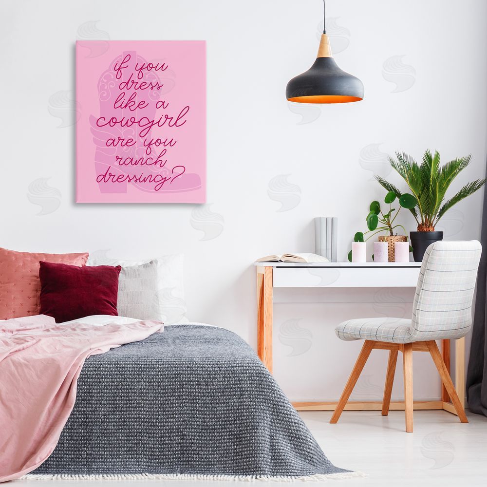 Stupell Studio Dress Like a Cowgirl Canvas Wall Art Print in Room