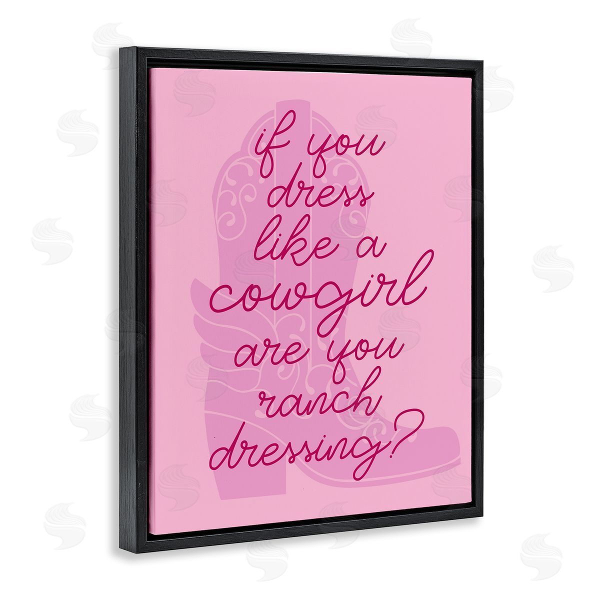 Stupell Studio Dress Like a Cowgirl Black Floating Frame Canvas Wall Art Print