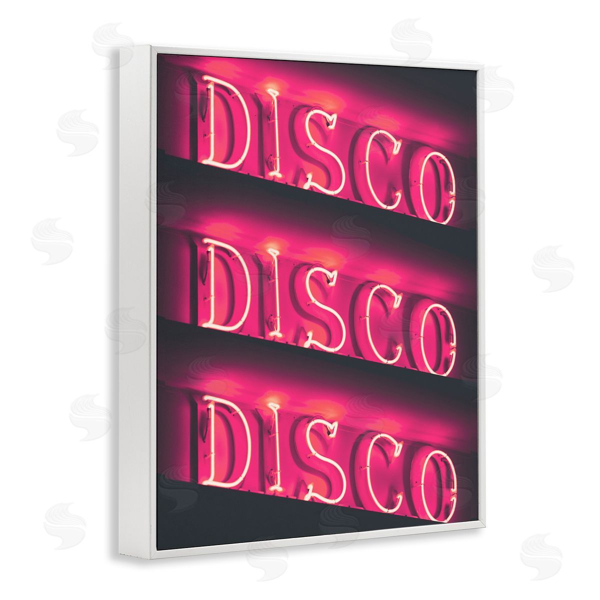 Pink Disco Neon Lights White Frame Print Wall Art, Home Decor by Stupell Studio