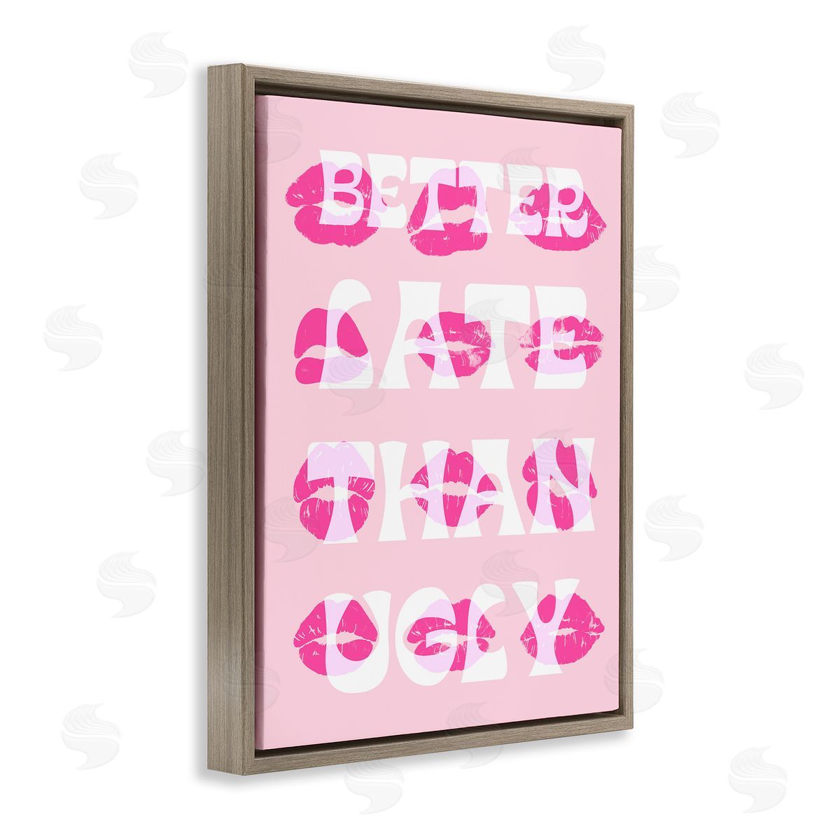 Better Late Than Ugly Brown Floating Frame Canvas Wall Art, Home Decor by Stupell Studio