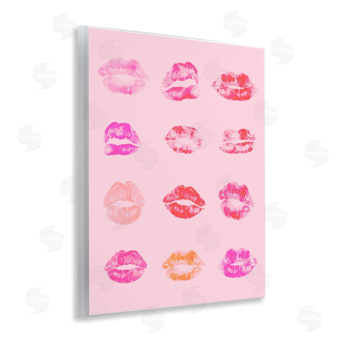 Lipstick Kiss Pattern Wood Plaque Wall Art, Home Decor by Stupell Studio