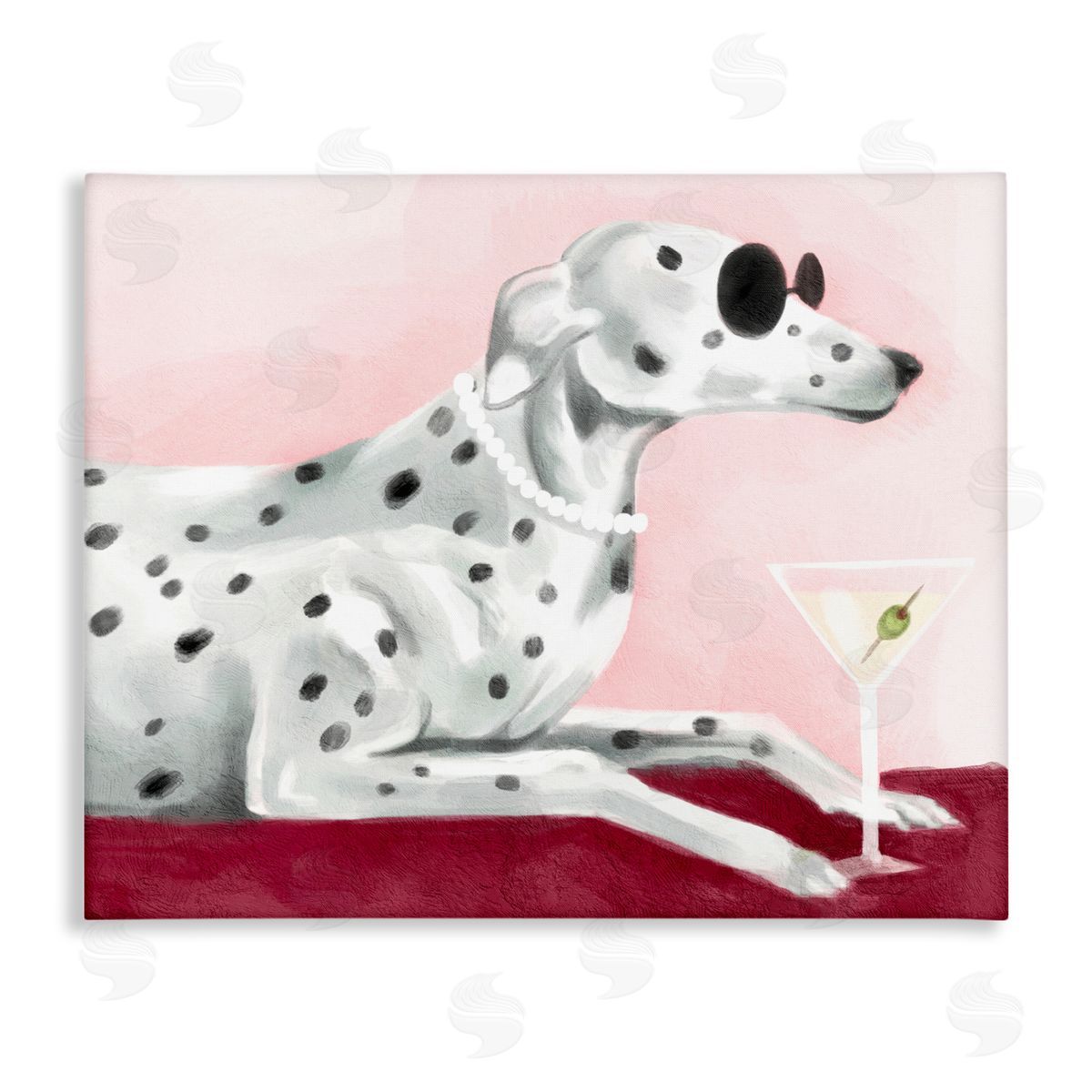 Stupell Studio Dog with Martini Canvas Wall Art Print