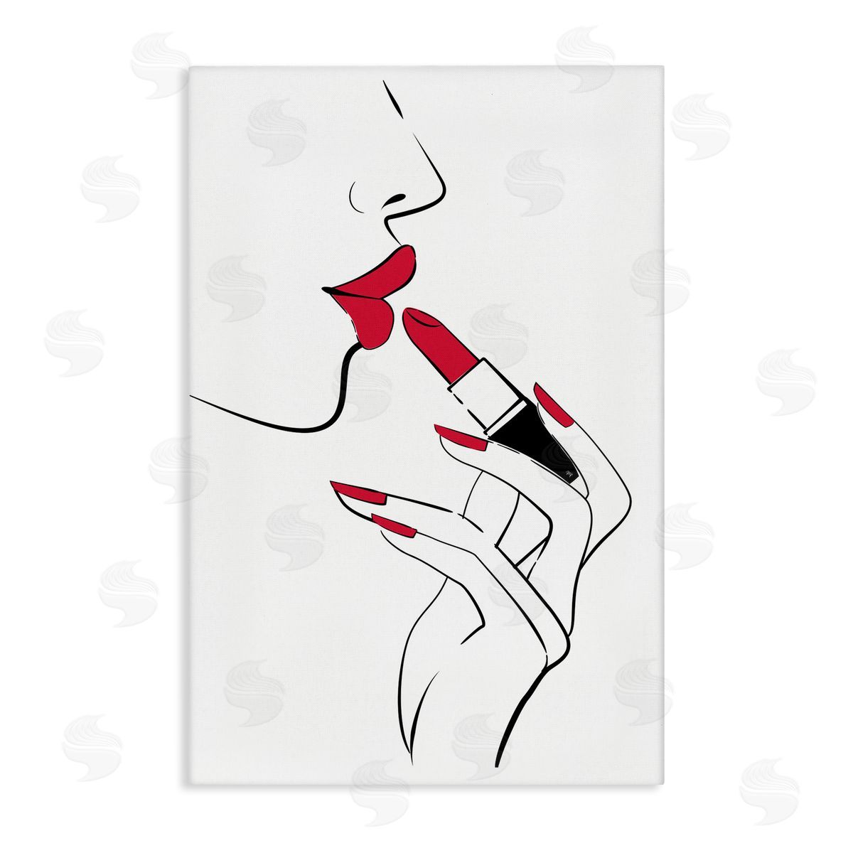 Red Lips Makeup Canvas Wall Art, Home Decor by Martina Pavlova