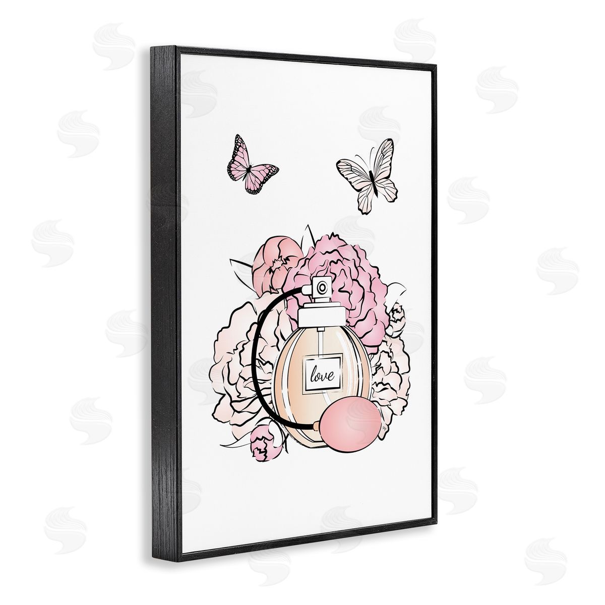 Romantic Glam Scene Black Frame Print Wall Art, Home Decor by Martina Pavlova