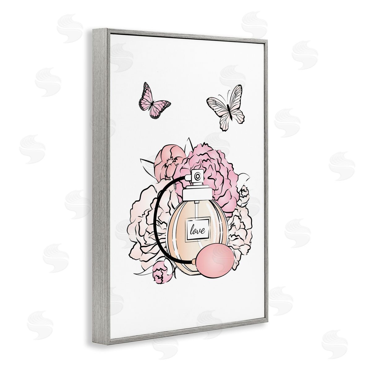 Romantic Glam Scene Grey Frame Print Wall Art, Home Decor by Martina Pavlova