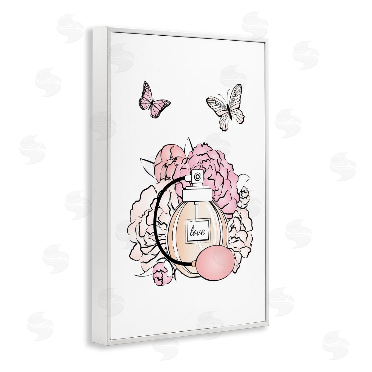 Romantic Glam Scene White Frame Print Wall Art, Home Decor by Martina Pavlova