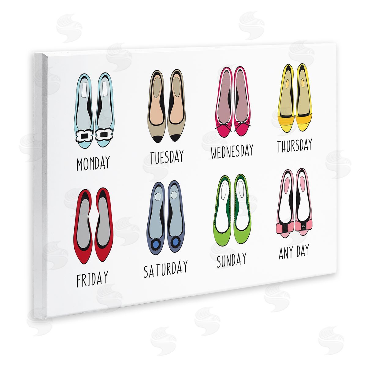 Martina Pavlova Shoe Week Days Wooden Wall Plaque Art Print