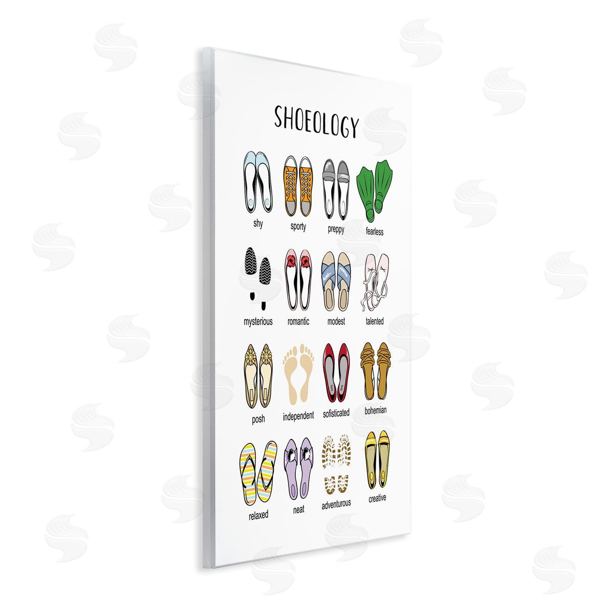 Shoeology Shoe Chart Wood Plaque Wall Art, Home Decor by Martina Pavlova