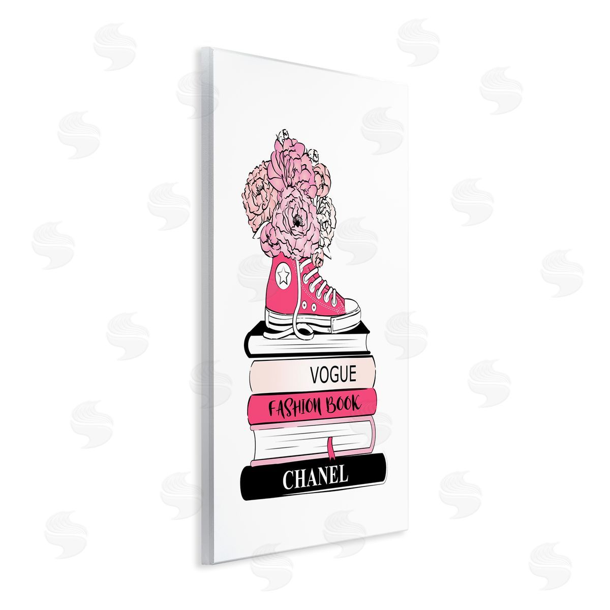 Sporty Sneaker Bookstack Wood Plaque Wall Art, Home Decor by Martina Pavlova