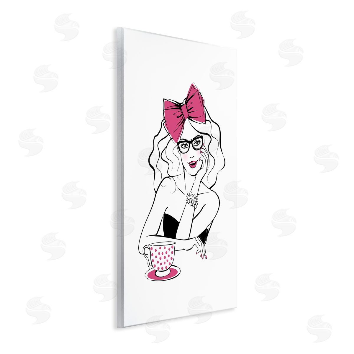 Glam Tea Party Wood Plaque Wall Art, Home Decor by Martina Pavlova