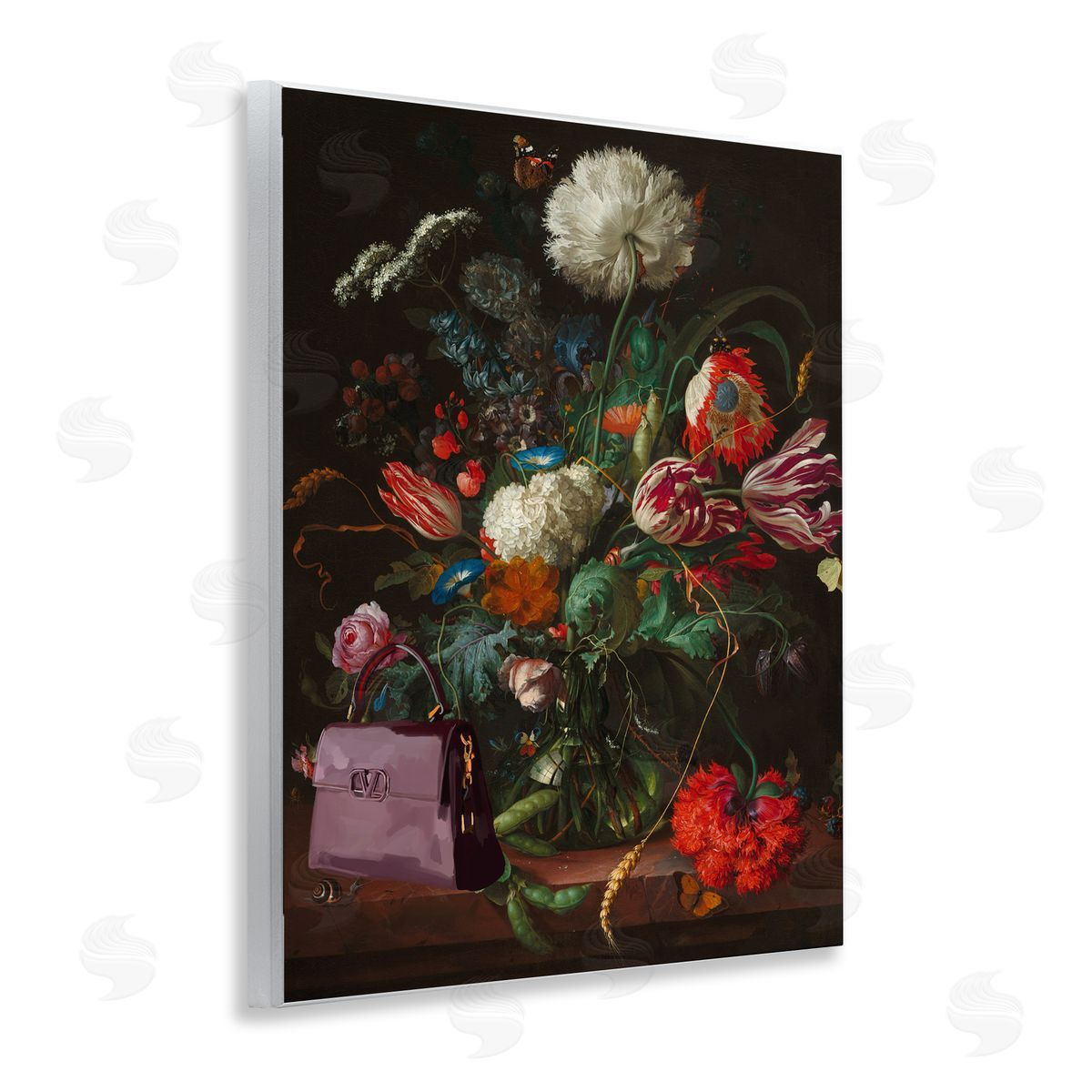 Glam Vintage Bouquet Wood Plaque Wall Art, Home Decor by Amelia Noyes