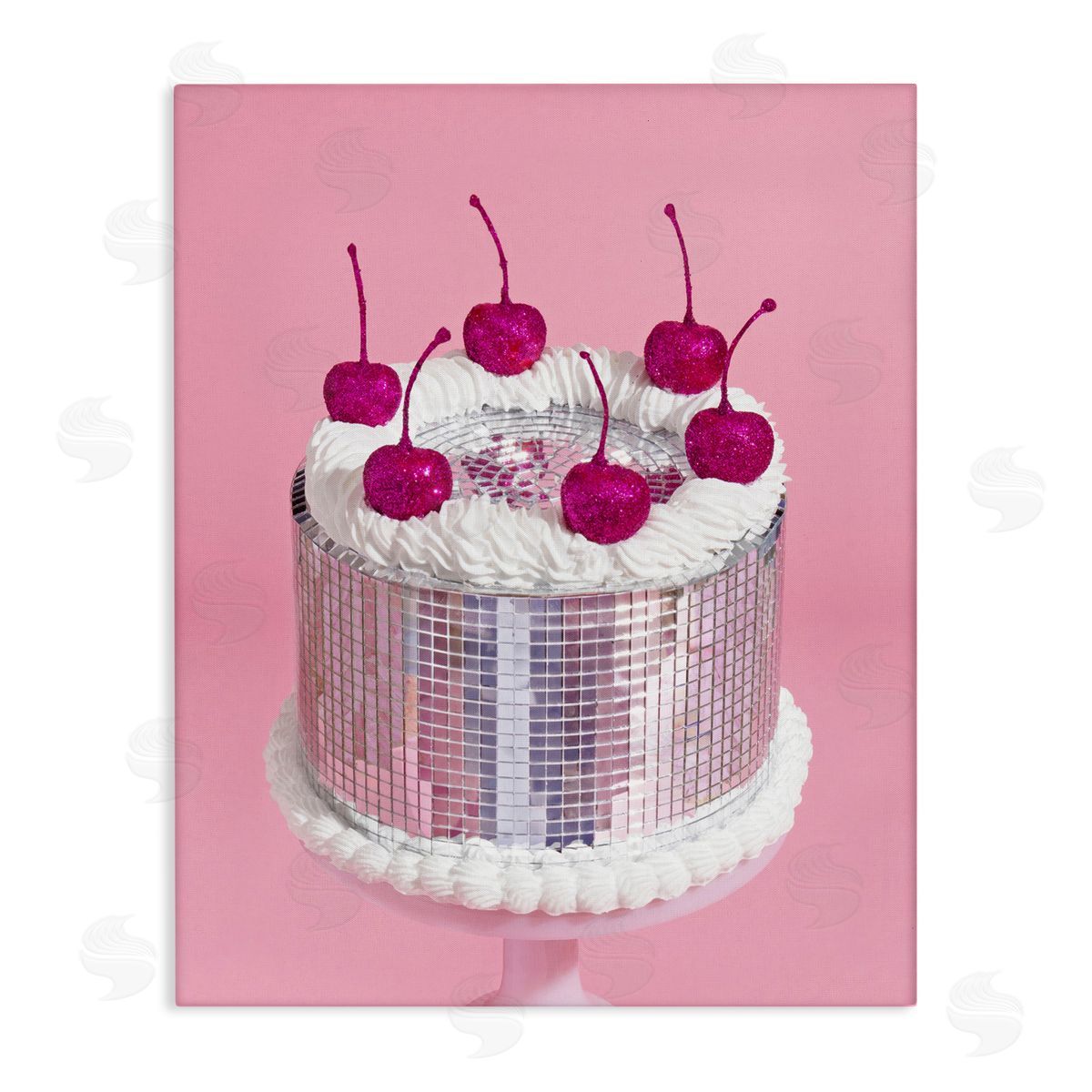 LISH Creative Disco Pattern Cake Canvas Wall Art Print