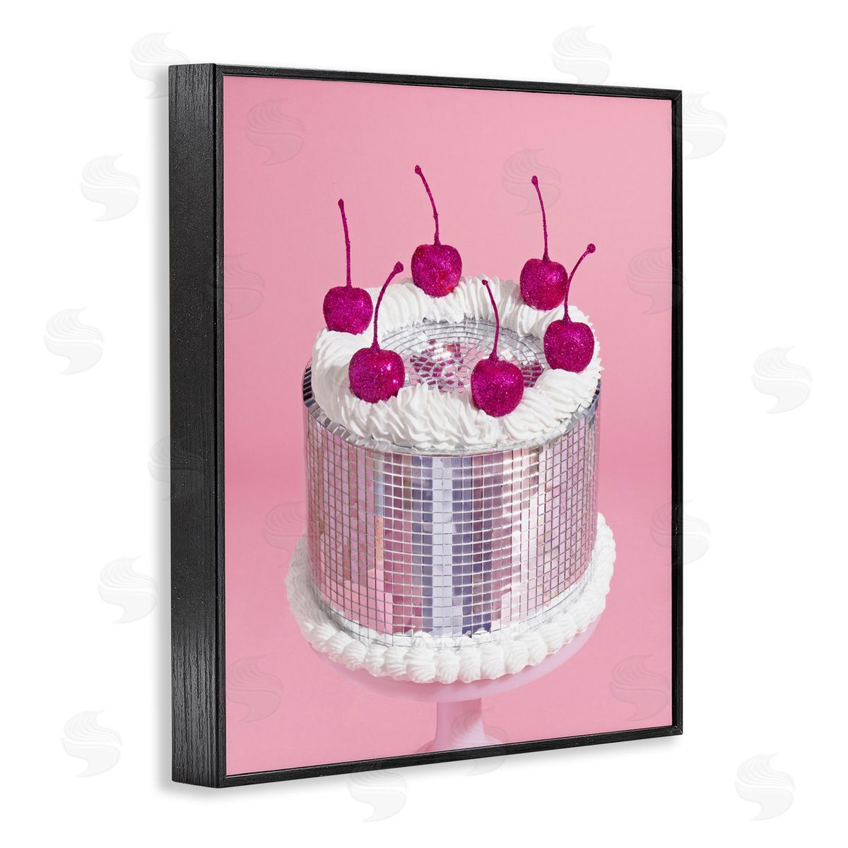 LISH Creative Disco Pattern Cake Black Framed Giclee Wall Art Print