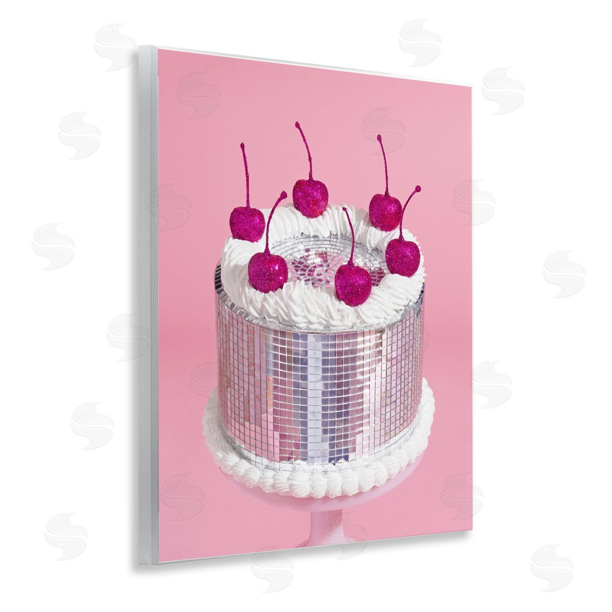LISH Creative Disco Pattern Cake Wooden Wall Plaque Art Print