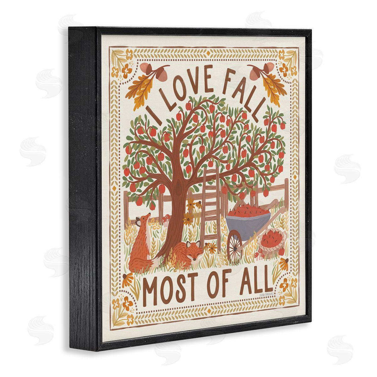 Love Fall Scenery Black Frame Print Wall Art, Home Decor by Laura Marshall