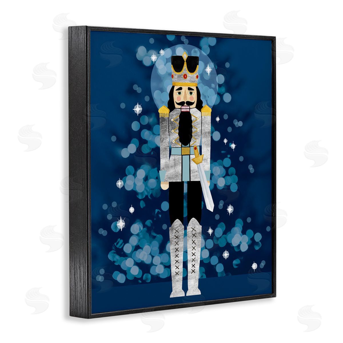 Seasonal Modern Nutcracker Black Frame Print Wall Art, Home Decor by Grace Popp