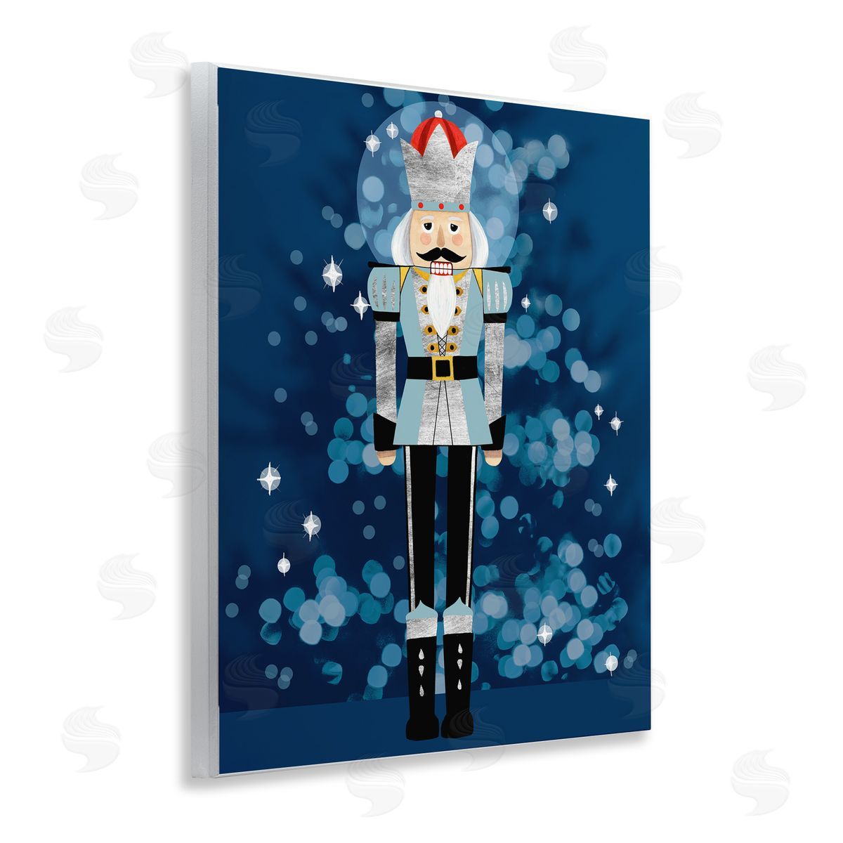 Blue Holiday Nutcracker Wood Plaque Wall Art, Home Decor by Grace Popp