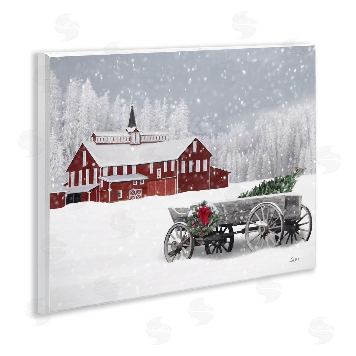 Winter Wagon Scene Wood Plaque Wall Art, Home Decor by Lori Deiter