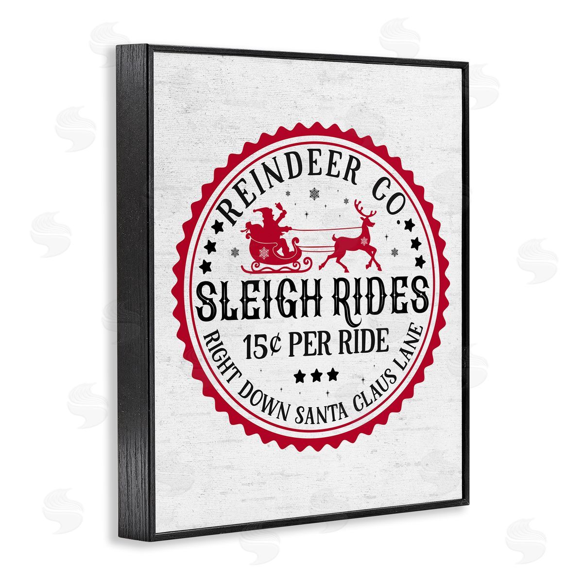 Vintage Sleigh Rides Black Frame Print Wall Art, Home Decor by Lettered and Lined