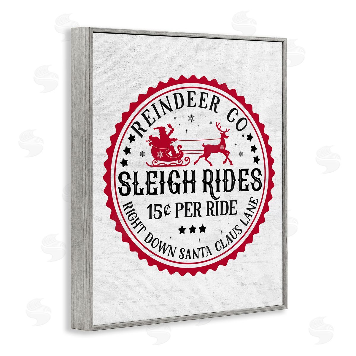 Vintage Sleigh Rides Grey Frame Print Wall Art, Home Decor by Lettered and Lined