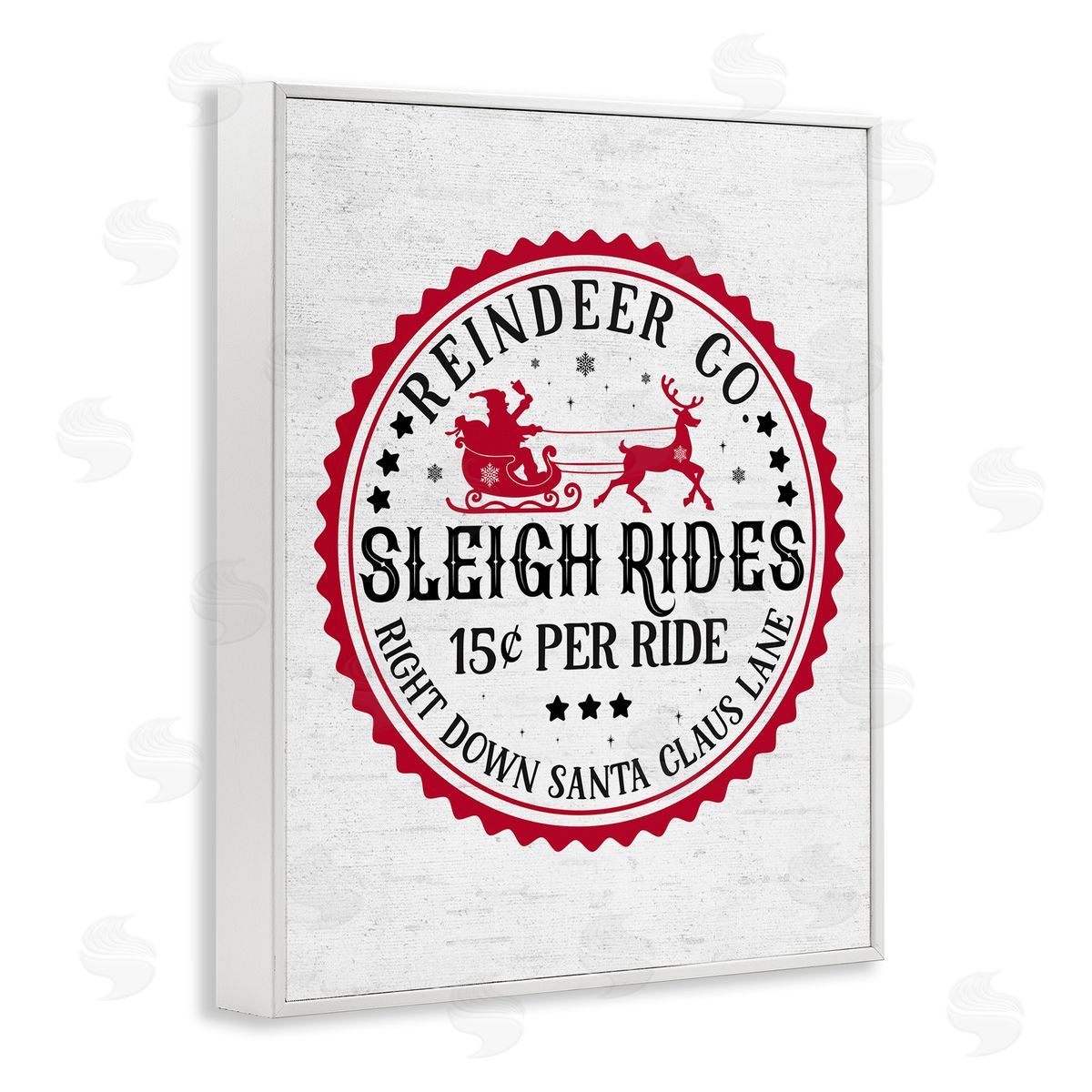 Vintage Sleigh Rides White Frame Print Wall Art, Home Decor by Lettered and Lined